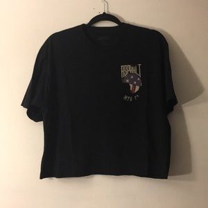 NWOT asphalt cropped graphic tee